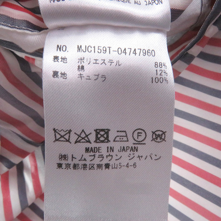 極美品□THOM BROWNE トムブラウン ギンガムチェック フリンジデザイン シングル テーラードジャケット レッド ブルー 2 日本製 正規品