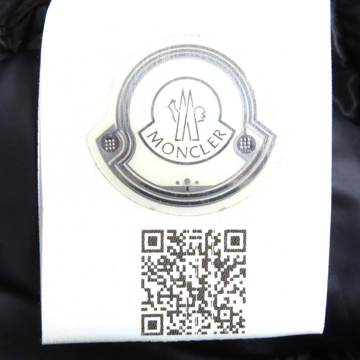 良品△MONCLER モンクレール WILLM ウィルム ロゴワッペン トリコロール フード付き ダブルジップ ダウンジャケット ネイビー 0 正規品