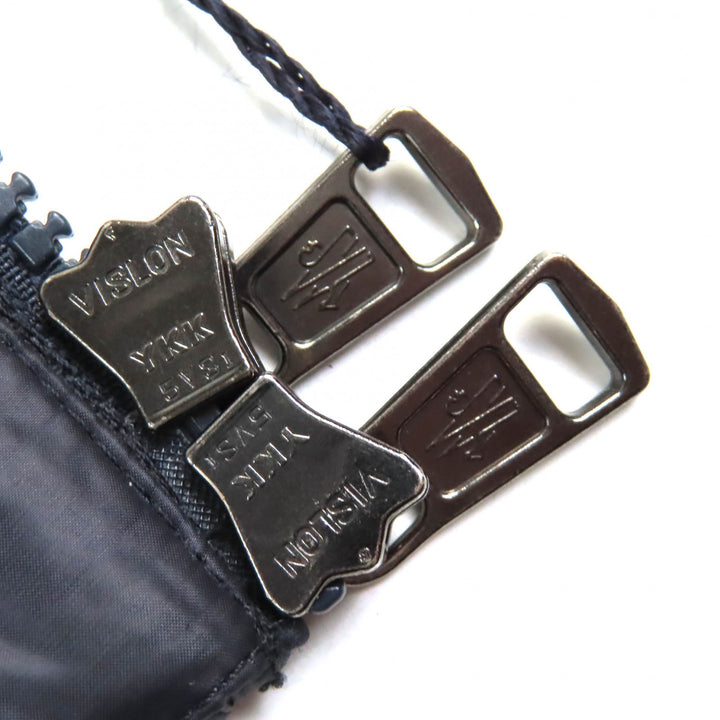 良品△MONCLER モンクレール WILLM ウィルム ロゴワッペン トリコロール フード付き ダブルジップ ダウンジャケット ネイビー 0 正規品