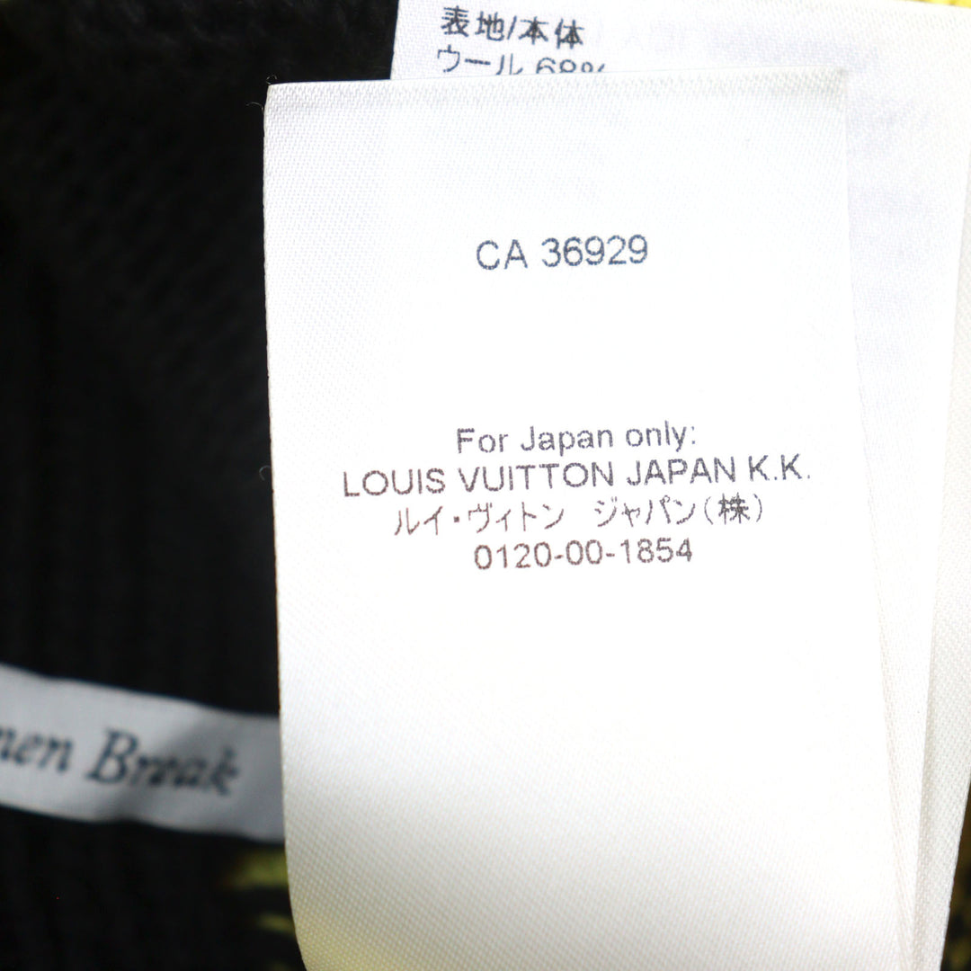 美品○LOUIS VUITTON ルイヴィトン 22SS HMN86W LVインタルシアフットボールニット Amen Break ロゴ刺繍 Vネック セーター S 正規 メンズ