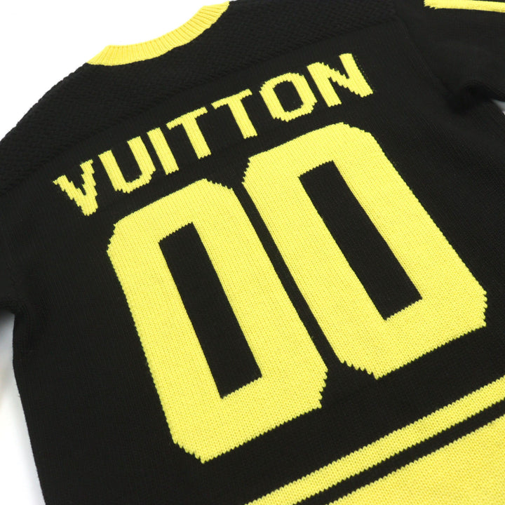 美品○LOUIS VUITTON ルイヴィトン 22SS HMN86W LVインタルシアフットボールニット Amen Break ロゴ刺繍 Vネック セーター S 正規 メンズ