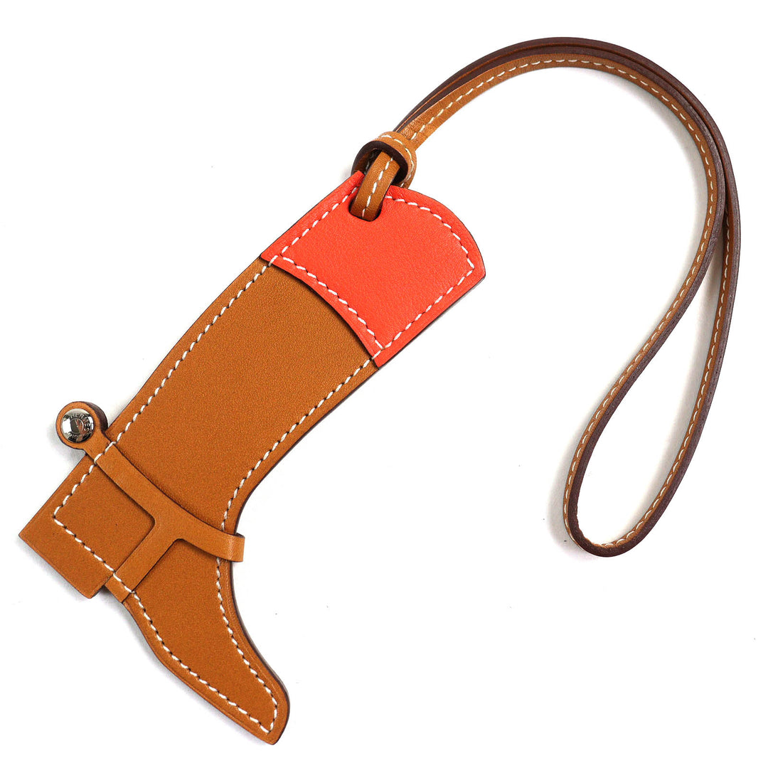 未使用品△HERMES エルメス パドックブーツ ナチュラルサブレ/カプシーヌ セリエボタン チャーム ヴォーバトラー ヴォースイフト 箱付き