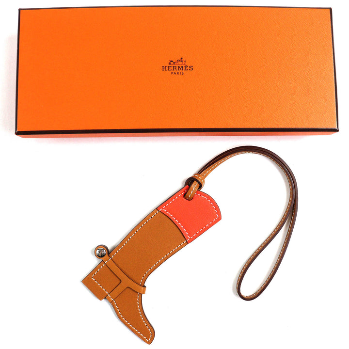 未使用品△HERMES エルメス パドックブーツ ナチュラルサブレ/カプシーヌ セリエボタン チャーム ヴォーバトラー ヴォースイフト 箱付き