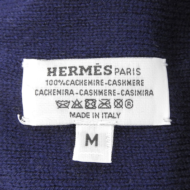 未使用品▲HERMES エルメス 23AW 232019N BONNET FEMME カシミヤ100％ Hロゴ ニットキャップ ネイビー M 保存袋付 イタリア製 レディース