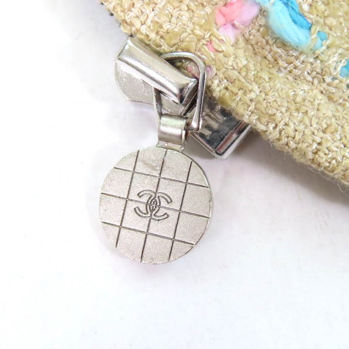 極美品★CHANEL シャネル ヴィンテージ 01P P17594 ココマークボタン付 スタンドカラー ツイードコート ベージュ 34 仏製 レディース