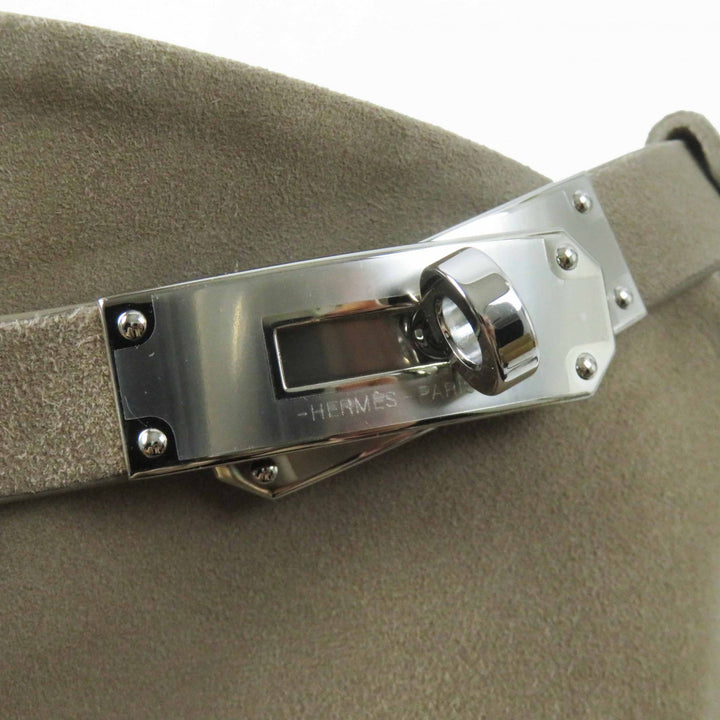 未使用品◎HERMES エルメス シルバー金具 ケリーバックル シェーヴル・ヴェロア ジャンピングブーツ／ロングブーツ ベージュサーブル 34