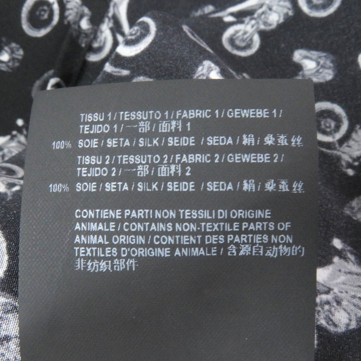 極美品□SAINT LAURENT PARIS サンローランパリ 2019年製 515299 シルク100％ バイク 総柄 長袖シャツ ブラック 36 イタリア製 正規品