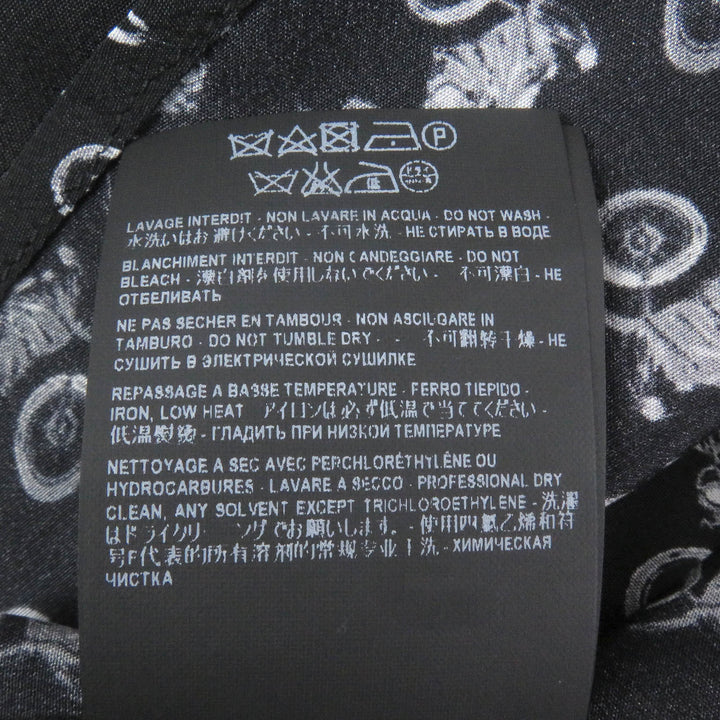 極美品□SAINT LAURENT PARIS サンローランパリ 2019年製 515299 シルク100％ バイク 総柄 長袖シャツ ブラック 36 イタリア製 正規品