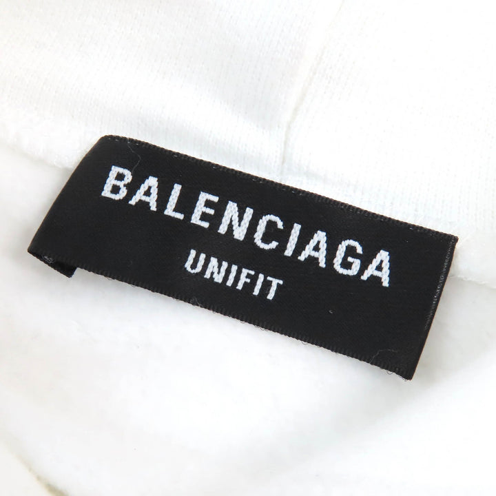 美品△BALENCIAGA バレンシアガ 21AW 651799 コットン100％ LGBTQロゴ レインボー刺繍 オーバーサイズ プルオーバー パーカー L 正規品