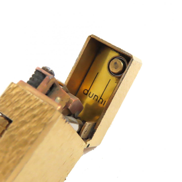 美品△Dunhill ダンヒル 総柄 スクエア ローラー式 ガスライター 喫煙グッズ ゴールド メンズ 着火確認済み オススメ◎