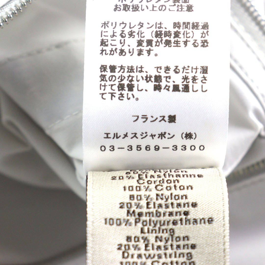 極美品○HERMES エルメス 24SS バイカラー フーデッド ダブルジップ ナイロンジャケット ライトグレー ライトブルー 50 正規品 メンズ