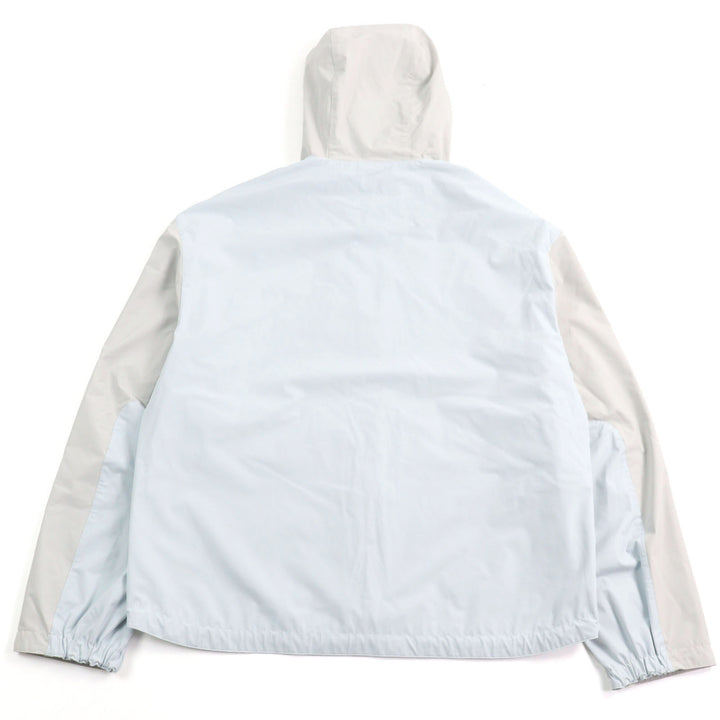 極美品○HERMES エルメス 24SS バイカラー フーデッド ダブルジップ ナイロンジャケット ライトグレー ライトブルー 50 正規品 メンズ