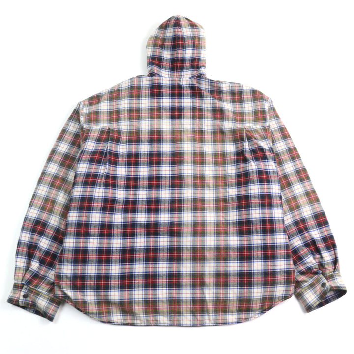 美品○BALENCIAGA バレンシアガ 23SS 699223 BLEACHED PLAID HOODED SHIRT フーデッド フランネル シャツジャケット S 正規品 メンズ