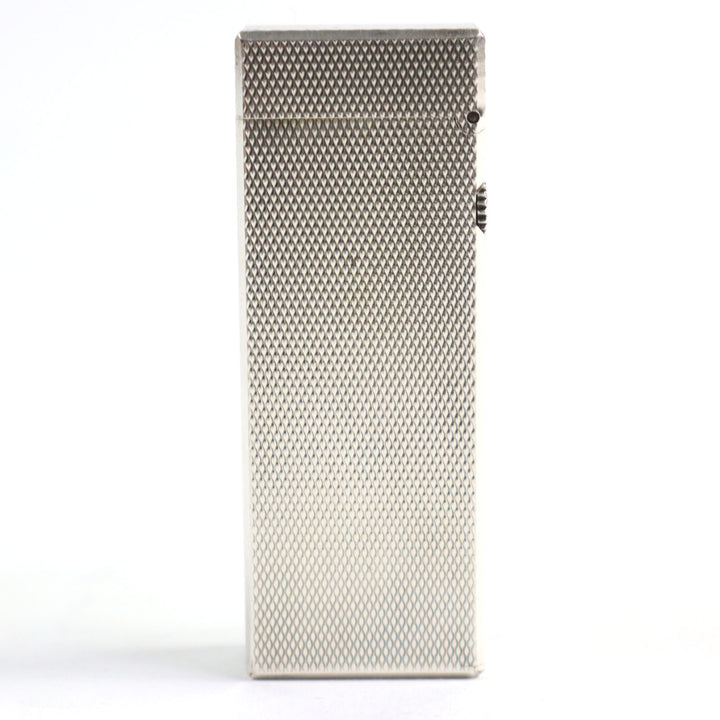 美品○Dunhill ダンヒル 総柄 スクエアフォルム ローラー式 喫煙グッズ ガスライター シルバー スイス製 着火確認済み