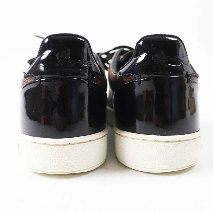 美品◎LOUIS VUITTON ルイヴィトン フロントローライン モノグラムキャンバス パテントレザー スニーカー ブラウン 35.5 箱・保存袋付き