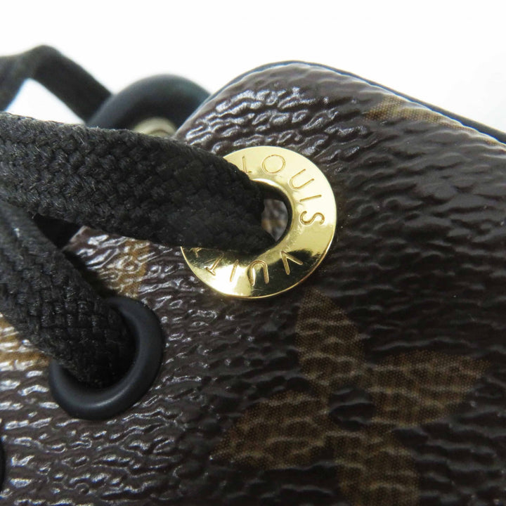 美品◎LOUIS VUITTON ルイヴィトン フロントローライン モノグラムキャンバス パテントレザー スニーカー ブラウン 35.5 箱・保存袋付き