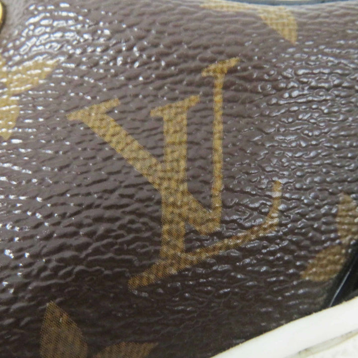 美品◎LOUIS VUITTON ルイヴィトン フロントローライン モノグラムキャンバス パテントレザー スニーカー ブラウン 35.5 箱・保存袋付き