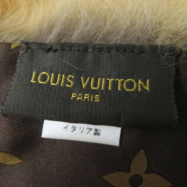極美品◎LOUIS VUITTON ルイヴィトン M78705 フォックス 裏シルク Vロゴ金具 裏モノグラム柄 ティペット ブラウン ゴールド シルバー金具