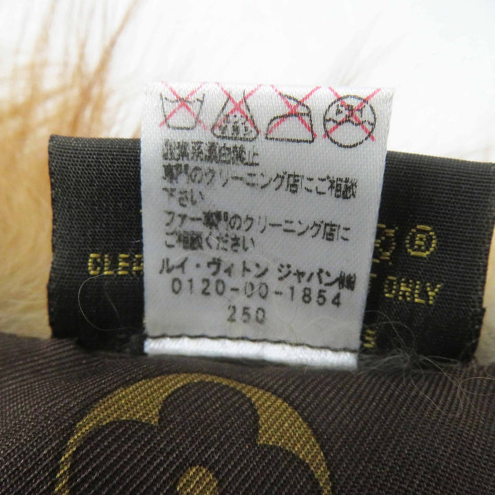 極美品◎LOUIS VUITTON ルイヴィトン M78705 フォックス 裏シルク Vロゴ金具 裏モノグラム柄 ティペット ブラウン ゴールド シルバー金具