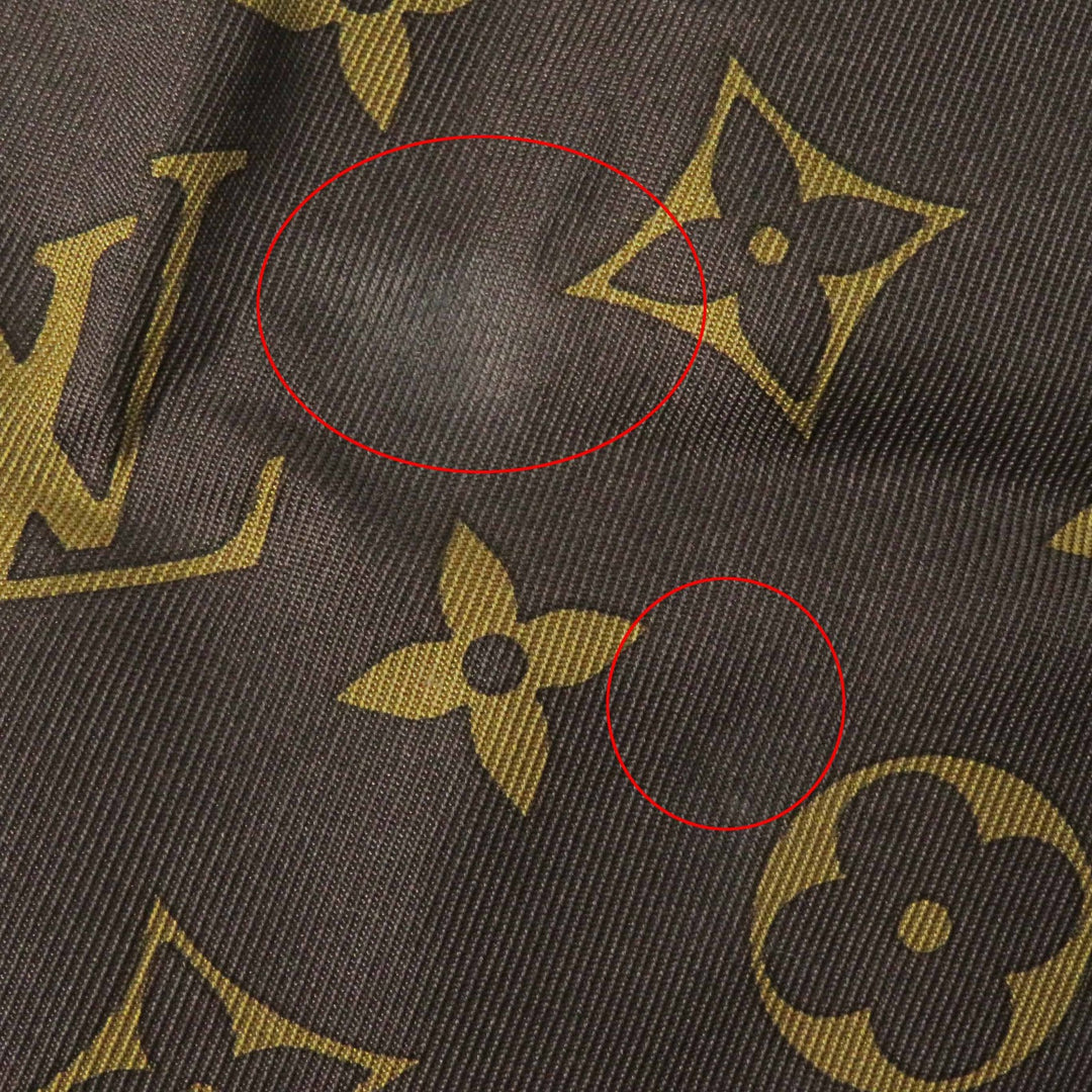 極美品◎LOUIS VUITTON ルイヴィトン M78705 フォックス 裏シルク Vロゴ金具 裏モノグラム柄 ティペット ブラウン ゴールド シルバー金具