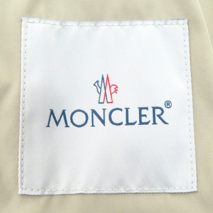 美品△MONCLER モンクレール GOBIE ロゴタグ ロゴボタン ベルト付 コットン混 ナイロントレンチコート ベージュ 0 正規品 レディース