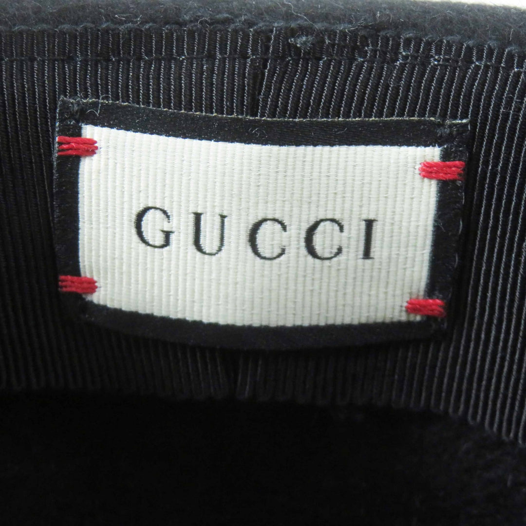 極美品◎GUCCI グッチ ラビットフェルト ワイドブリム ハット ブラック ダークネイビー XL 60 イタリア製 正規品 レディース