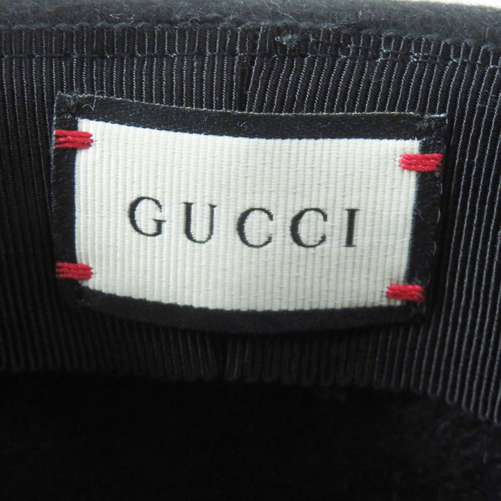極美品◎GUCCI グッチ ラビットフェルト ワイドブリム ハット ブラック ダークネイビー XL 60 イタリア製 正規品 レディース