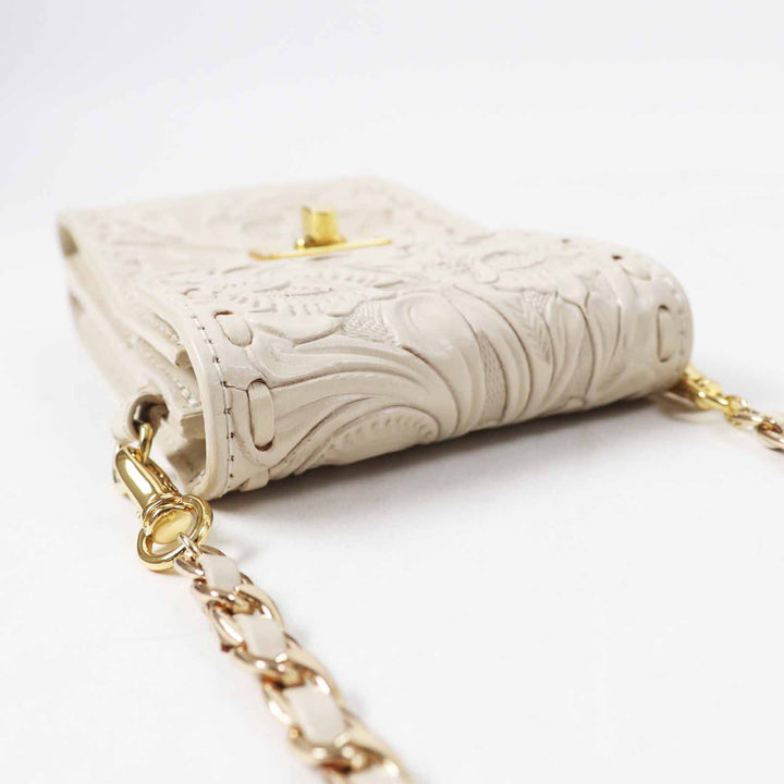極美品◎Carving Tribes カービング トライブス Chain mini BAG チェインミニバッグ レザーショルダーバッグ ベージュ ゴールド金具 袋