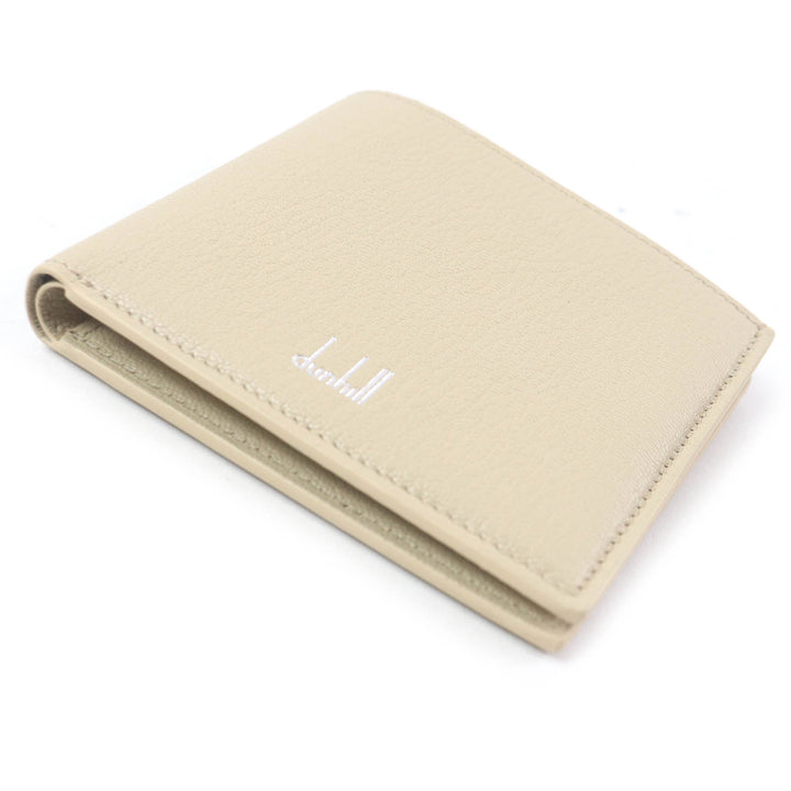 未使用品□Dunhill ダンヒル デューク ビルフォールド ファインレザー 二つ折り財布 札入れ ライトベージュ 箱付き イタリア製 メンズ