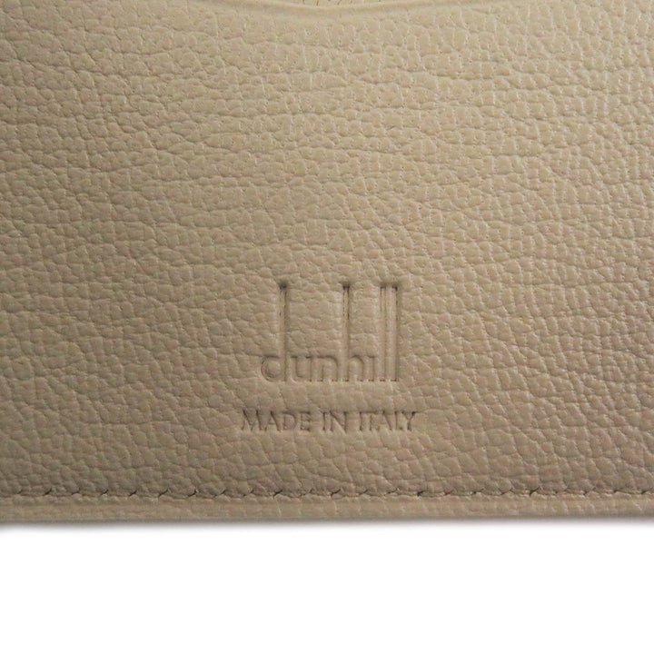 未使用品□Dunhill ダンヒル デューク ビルフォールド ファインレザー 二つ折り財布 札入れ ライトベージュ 箱付き イタリア製 メンズ