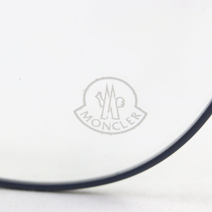 未使用品○MONCLER モンクレール ML 5046 ロゴ金具付 ダブルブリッジ ボストンシェイプ メガネ 眼鏡 アイウェア 53□19 145 伊製 メンズ
