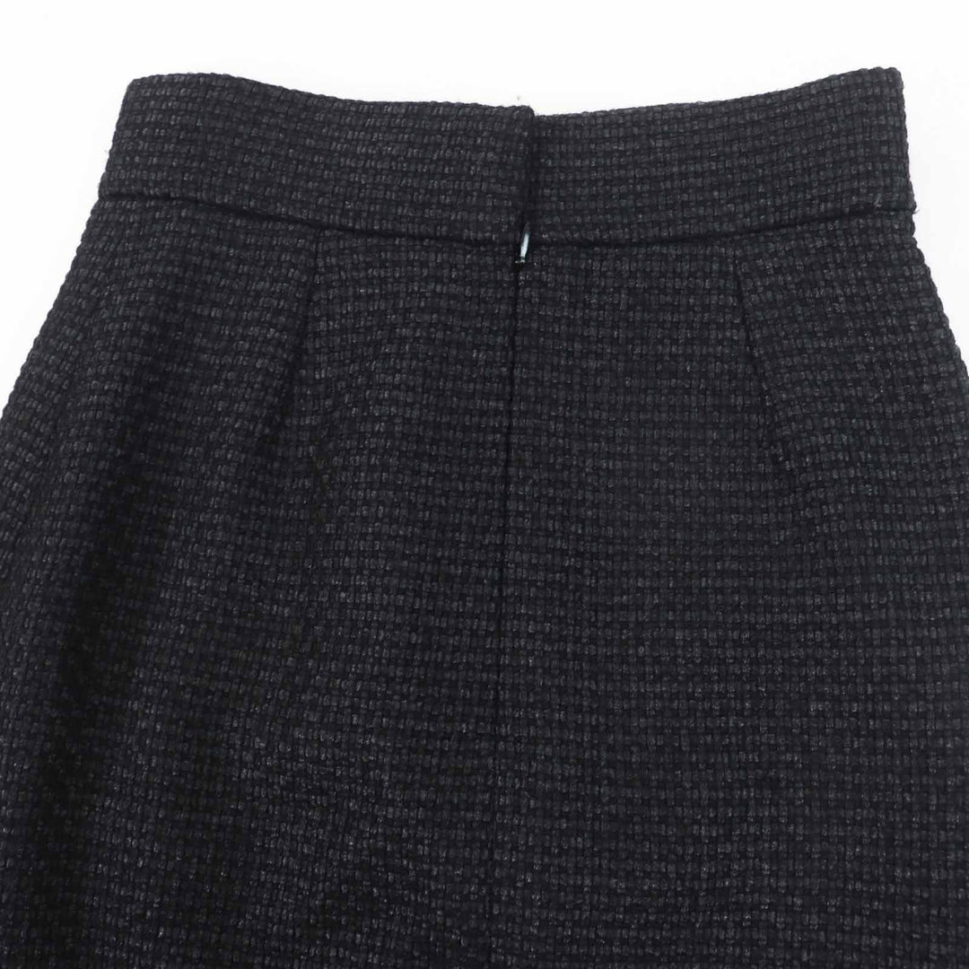 極美品◎CHANEL シャネル P36751 ココマーク付き ツイード ひざ下丈 タイトスカート ブラック 36 仏製 正規品 レディース
