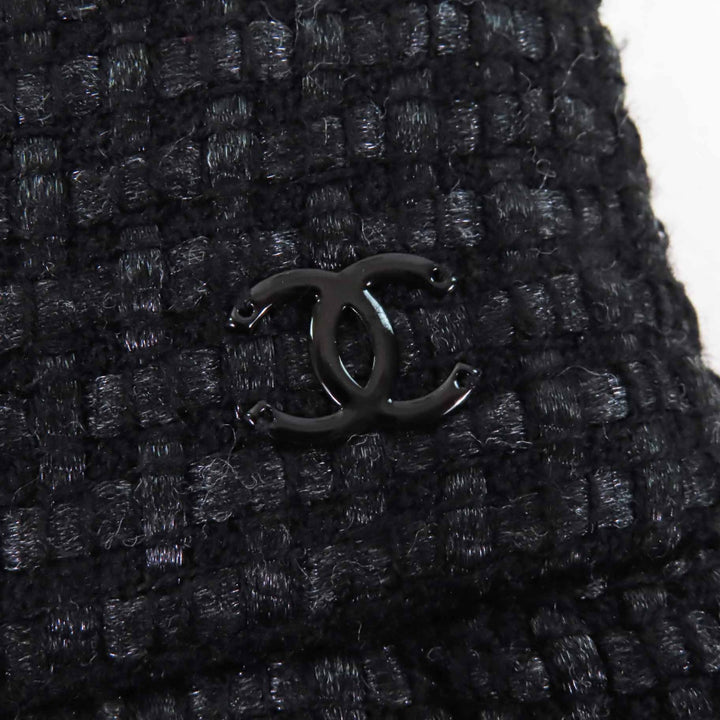 極美品◎CHANEL シャネル P36751 ココマーク付き ツイード ひざ下丈 タイトスカート ブラック 36 仏製 正規品 レディース