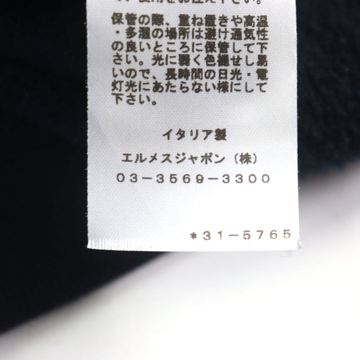 美品○HERMES エルメス 23SS シュヴォー アン シンメトリー 羊革 レザーパッチ 裏起毛 クルーネック スウェットシャツ S 正規品 メンズ