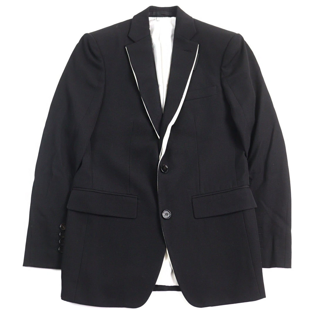 極美品○BURBERRY LONDON バーバリーロンドン 4559227 バイカラー 裏地ロゴ総柄 シングル ドッキング テーラードジャケット 44 正規品
