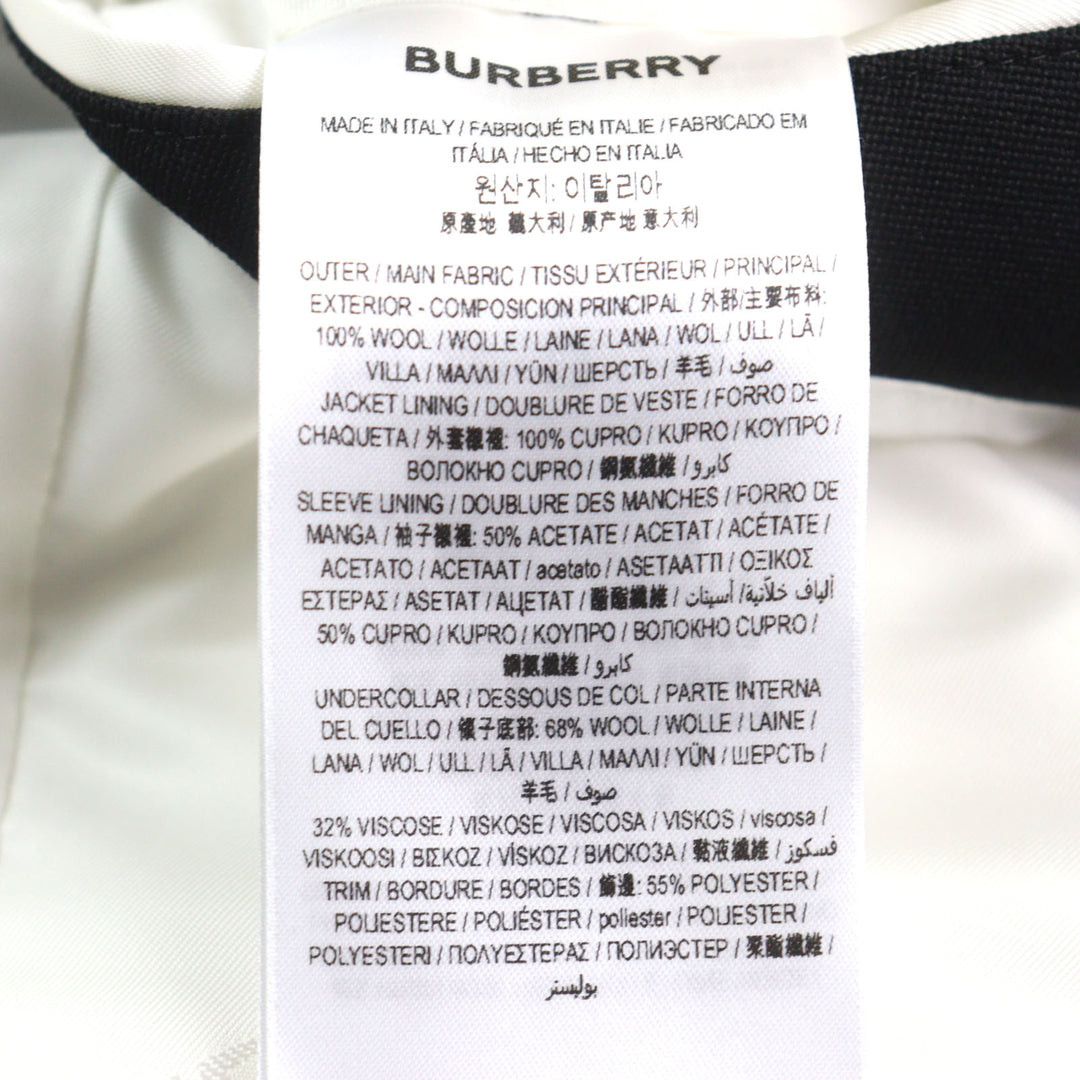 極美品○BURBERRY LONDON バーバリーロンドン 4559227 バイカラー 裏地ロゴ総柄 シングル ドッキング テーラードジャケット 44 正規品