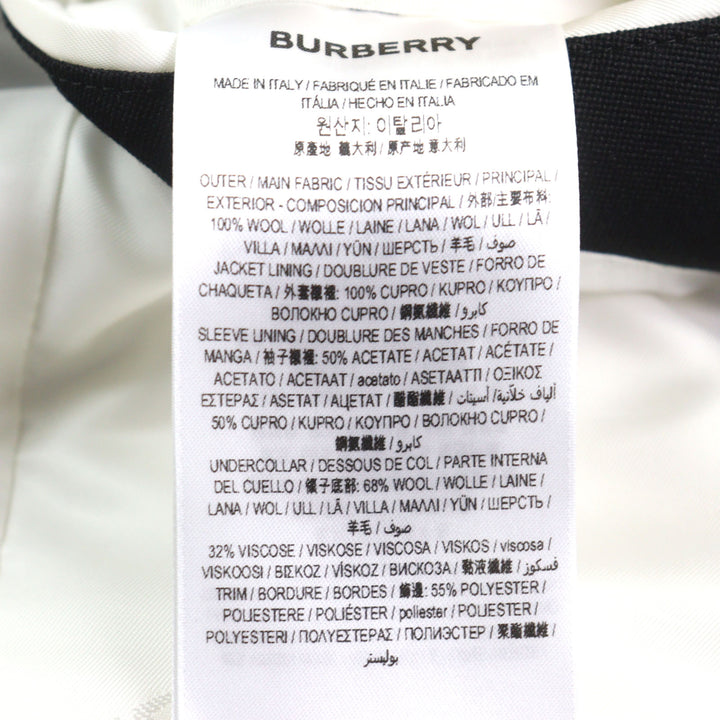 極美品○BURBERRY LONDON バーバリーロンドン 4559227 バイカラー 裏地ロゴ総柄 シングル ドッキング テーラードジャケット 44 正規品