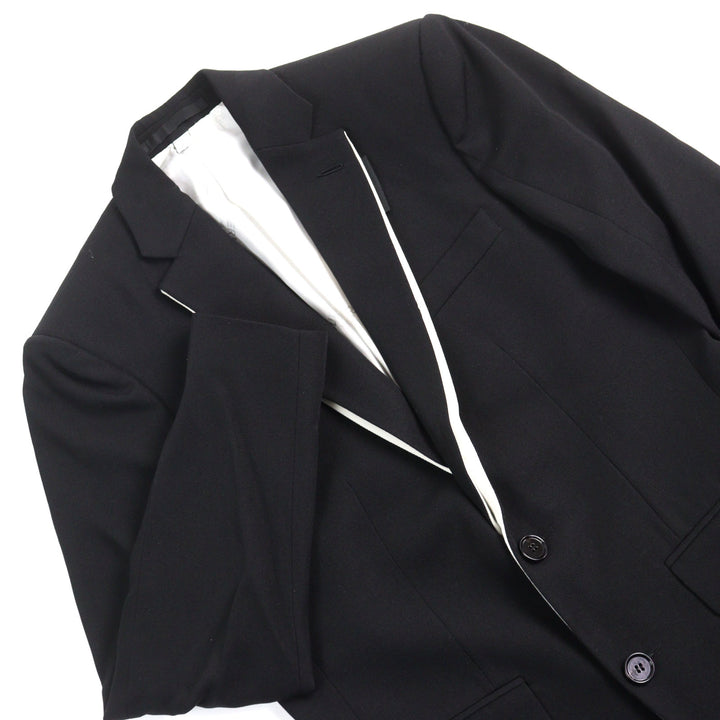 極美品○BURBERRY LONDON バーバリーロンドン 4559227 バイカラー 裏地ロゴ総柄 シングル ドッキング テーラードジャケット 44 正規品