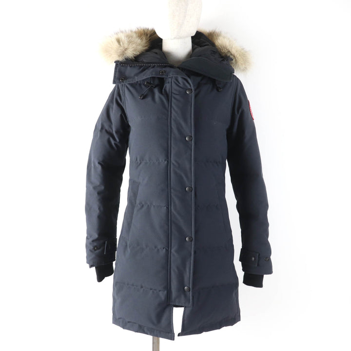 良品☆CANADA GOOSE カナダグース 2302JL MACKENZIE マッケンジーパーカ ファー・フード付 ダウンコート ネイビー S 正規品 レディース