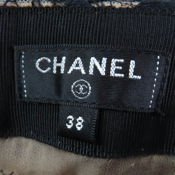 極美品☆CHANEL シャネル P64618V60643 裏地シルク100％ 総レース ライオン金具付 スカート ブラック 38 フランス製 正規品 レディース
