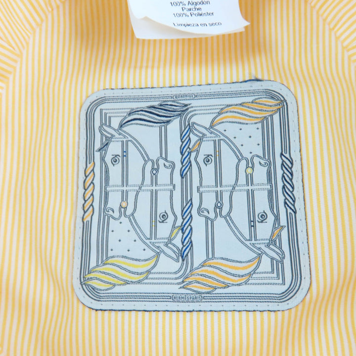 極美品☆HERMES エルメス カルヴィ コットン100％ セリエ金具 バケットハット イエロー 57 フランス製 レディース