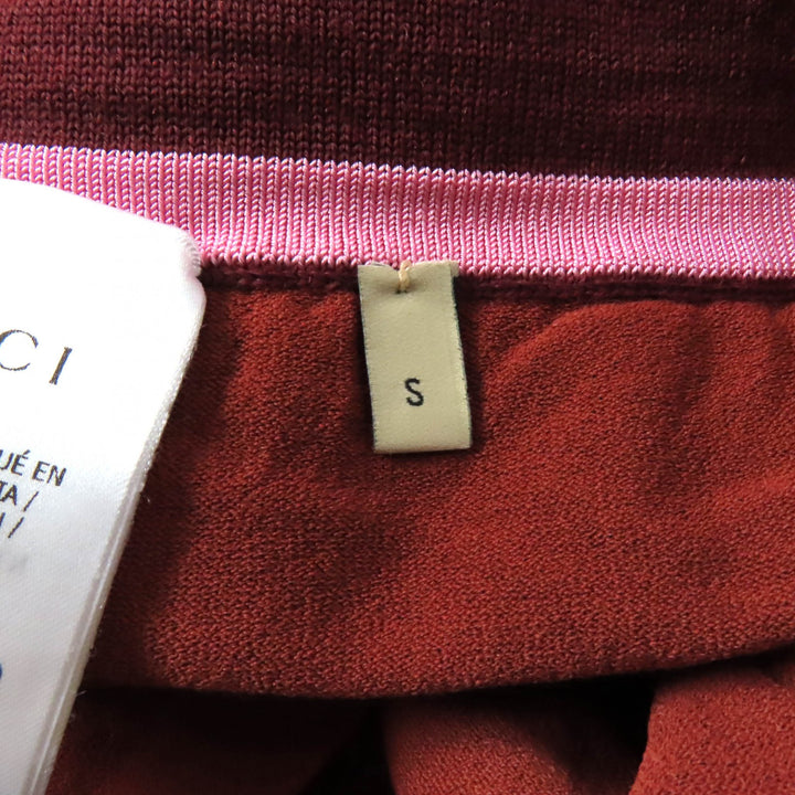極美品★GUCCI×adidas グッチ×アディダス 693830 GG トレフォイル ウールジャガードジョガーパンツ ボルドー ピンク S 伊製 正規品