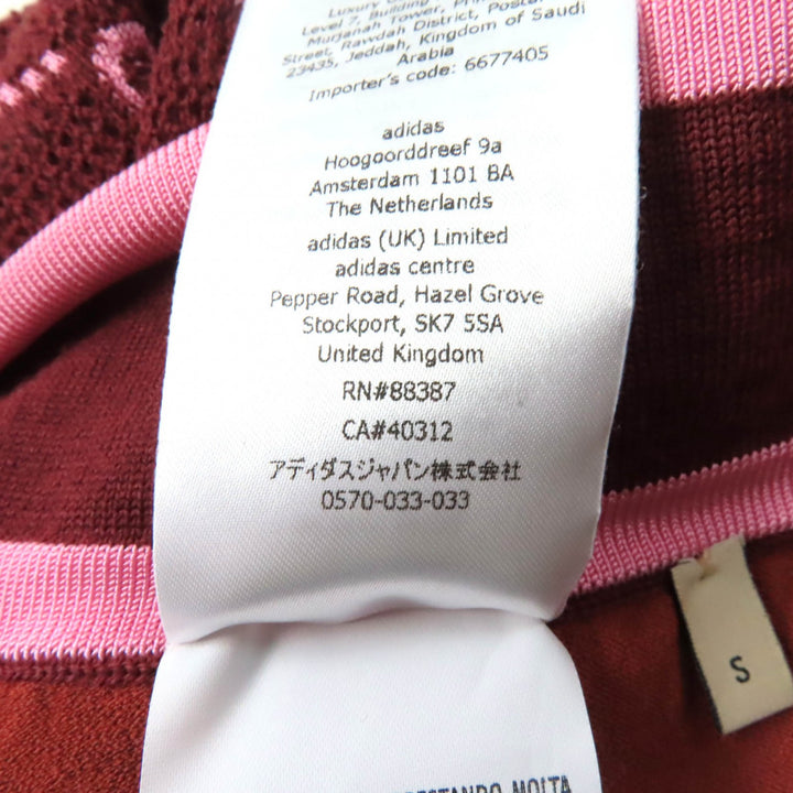 極美品★GUCCI×adidas グッチ×アディダス 693830 GG トレフォイル ウールジャガードジョガーパンツ ボルドー ピンク S 伊製 正規品