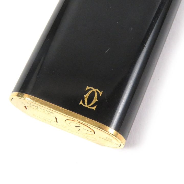 美品□Cartier カルティエ トリニティ ドゥーブルC オーバル型 喫煙具 ガスライター ブラック ゴールド スイス製 メンズ 着火確認済み