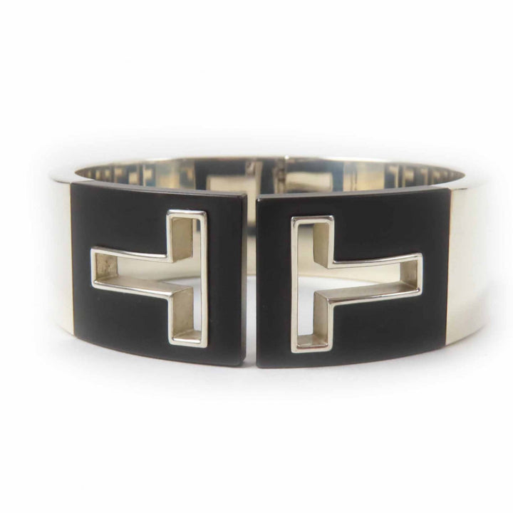 美品◎TIFFANY&amp;Co. ティファニー Tカット アウト バングル／ブレスレット AG925 シルバー ブラック レディース