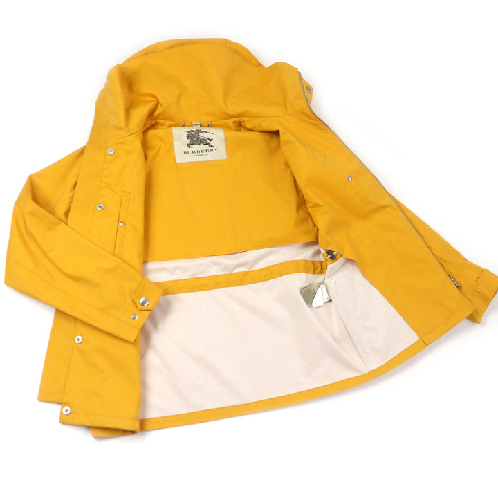 極美品□BURBERRY LONDON バーバリーロンドン シルク混 WZIP フーデッド マウンテンパーカー イエロー 46 イタリア製 正規品 メンズ