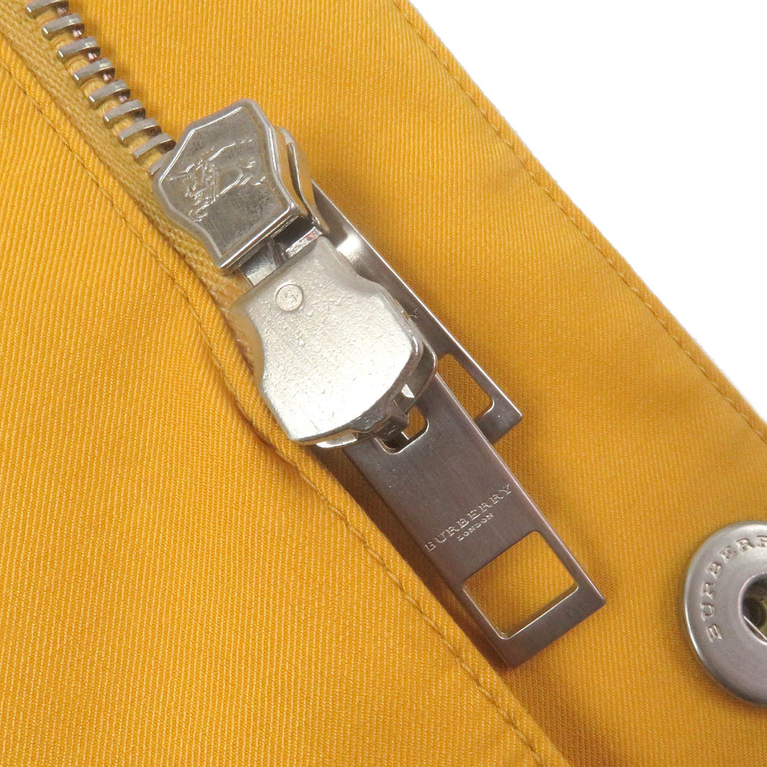 極美品□BURBERRY LONDON バーバリーロンドン シルク混 WZIP フーデッド マウンテンパーカー イエロー 46 イタリア製 正規品 メンズ