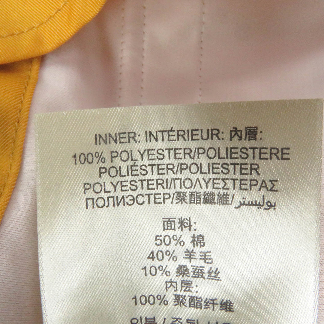 極美品□BURBERRY LONDON バーバリーロンドン シルク混 WZIP フーデッド マウンテンパーカー イエロー 46 イタリア製 正規品 メンズ