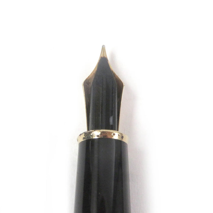 良品□MONTBLANC モンブラン マイスターシュテュック クラシック ペン先14K Fニブ キャップ式 万年筆 ブラック ゴールド 西ドイツ製