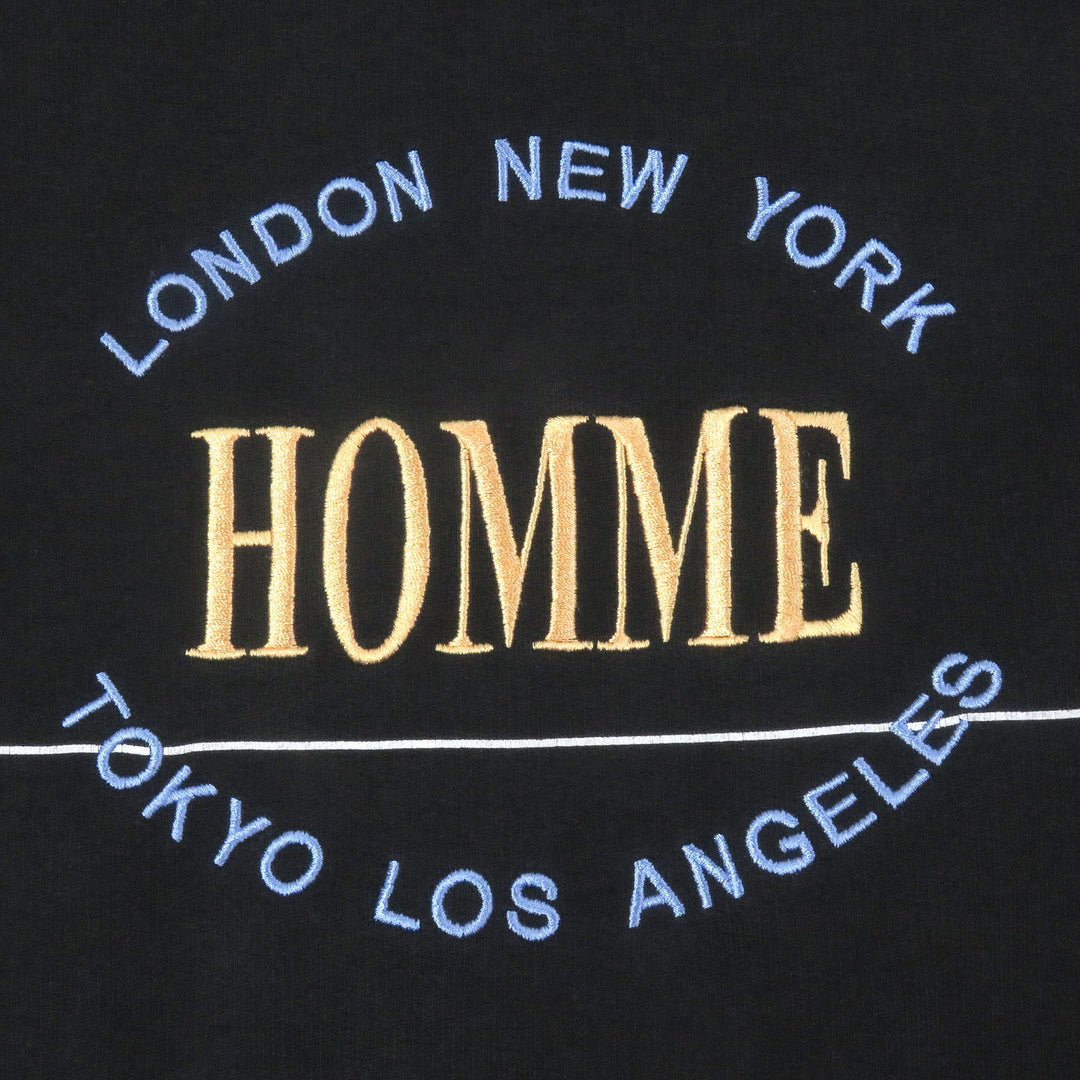 美品□BALENCIAGA バレンシアガ 17AW 485994 コットン100％ HOMME刺繍 オーバーサイズ トレーナー スウェットシャツ ブラック XL 正規品
